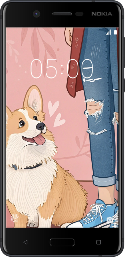 Силиконовый чехол Корги 3 для Nokia 5 - 6707u-804 изображение 