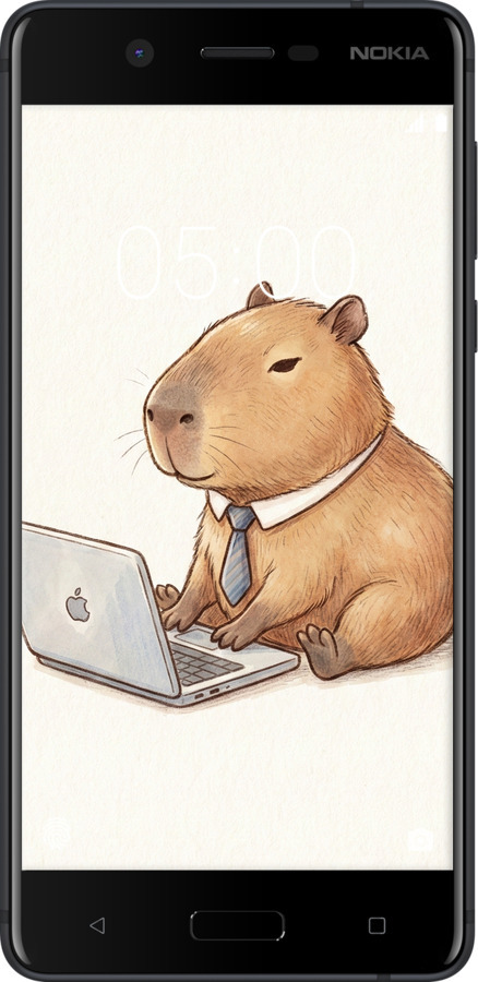 Силиконовый чехол Funny Capybara CEO Working для Nokia 5 - 6777u-804 изображение 