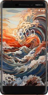 3D пластиковый матовый чехол Арт волны для Nokia 6 2018 - 6324m-1386 изображение 