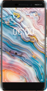 3D пластиковый матовый чехол Мрамор красивый для Nokia 6.1 - 6376m-1628 изображение 