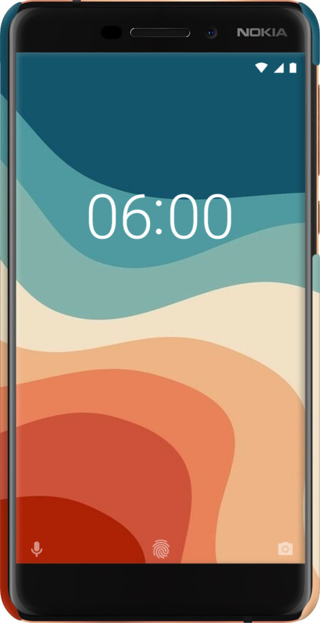 3D пластиковый матовый чехол В стиле ретро с волнами для Nokia 6.1 - 6531m-1628 изображение 