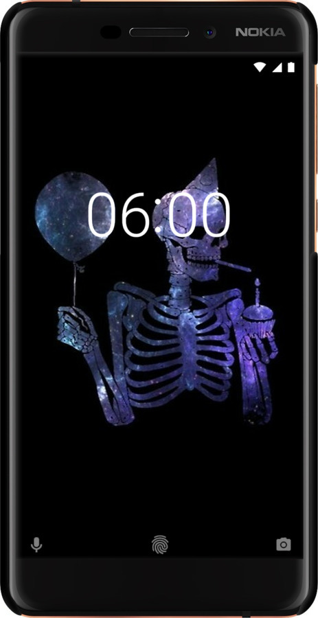 3D пластиковый матовый чехол Скелетное искусство для Nokia 6.1 - 6536m-1628 изображение 