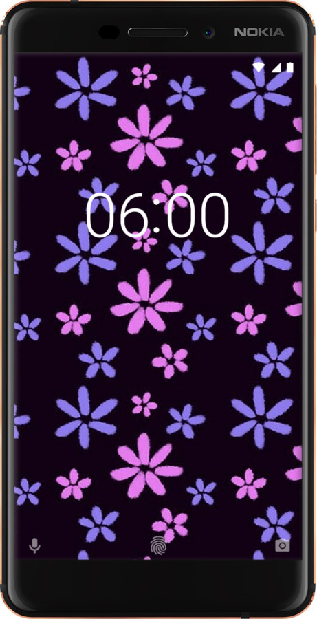 Силіконовий чехол з квітами для Nokia 6.1 - 6258u-1628 изображение 