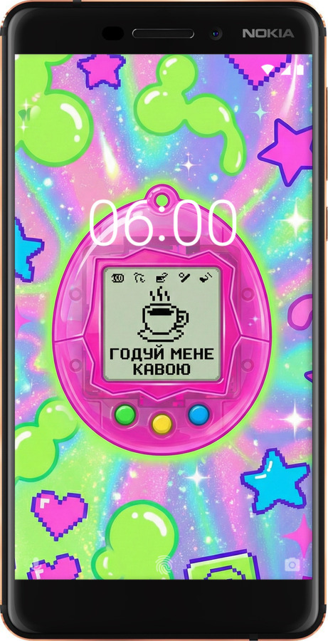 Силиконовый чехол Y2K Aesthetic Retro Pet: Годуй мене кавою для Nokia 6.1 - 6784u-1628 изображение 