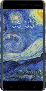 3D пластиковый матовый чехол «Звездная ночь» Винсента Ван Гога для Nokia 6 - 6433m-898 изображение 
