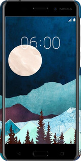 3D пластиковый матовый чехол Горная идиллия ночной пейзаж для Nokia 6 - 6488m-898 изображение 