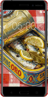 3D пластиковый матовый чехол Vintage Sardine Tin Phone для Nokia 6 - 6772m-898 изображение 