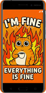 3D пластиковый матовый чехол Funny Cat для Nokia 6 - 6786m-898 изображение 