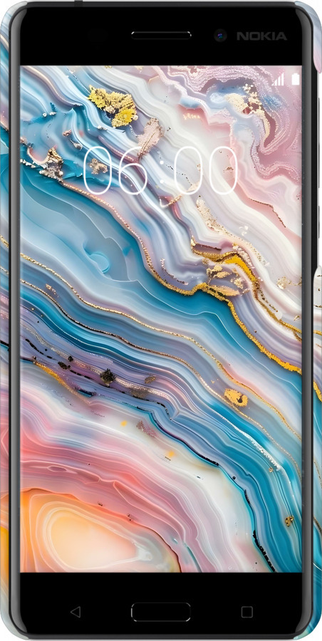 3D пластиковый матовый чехол Мрамор красивый для Nokia 6 - 6376m-898 изображение 