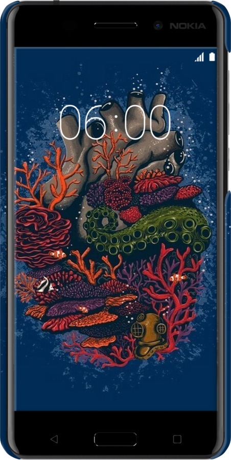 3D пластиковый матовый чехол Сердце моря для Nokia 6 - 6506m-898 изображение 