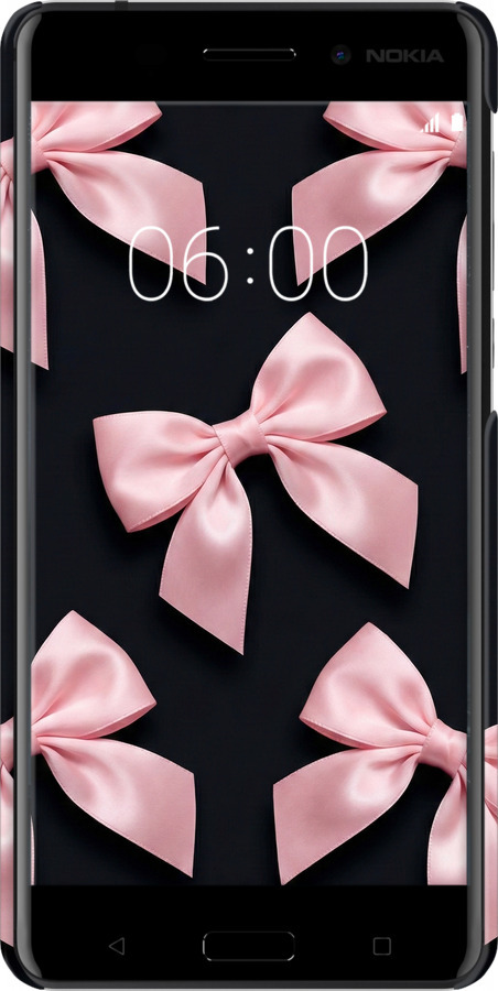 3D пластиковый матовый чехол Coquette Ribbons Dark Coquette для Nokia 6 - 6767m-898 изображение 