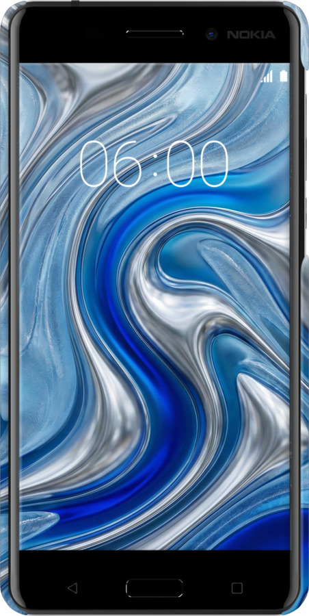 3D пластиковий матовий чехол Liquid Chrome для Nokia 6 - 6781m-898 изображение 