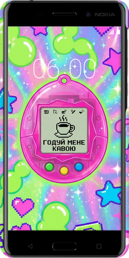 3D пластиковий матовий чехол Y2K Aesthetic Retro Pet: Годуй мене кавою для Nokia 6 - 6784m-898 изображение 