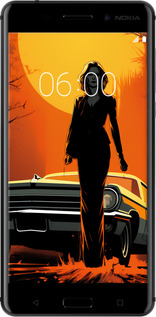 Силиконовый чехол Чехол для телефона Девушка возле автомобиля для Nokia 6 - 5946u-898 изображение 