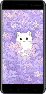 2D пластиковий чехол Котик в цветах для Nokia 6 - 6390t-898 изображение 