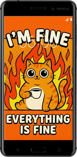 2D пластиковый чехол Funny Cat для Nokia 6 - 6786t-898 изображение 