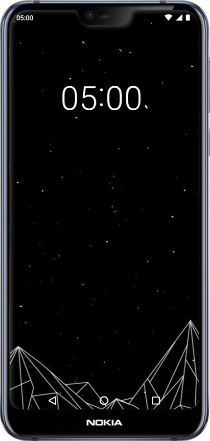 Силиконовый чехол Черно белые абстрактные горы для Nokia 7.1 - 6437u-1593 изображение 