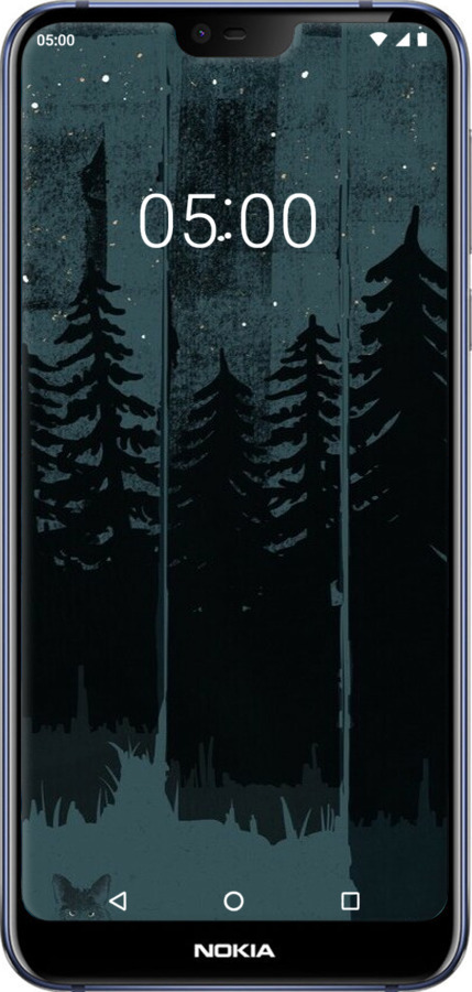 Силіконовий чехол Лисиця та нічний ліс для Nokia 7.1 - 6481u-1593 изображение 