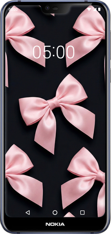 Силиконовый чехол Coquette Ribbons Dark Coquette для Nokia 7.1 - 6767u-1593 изображение 