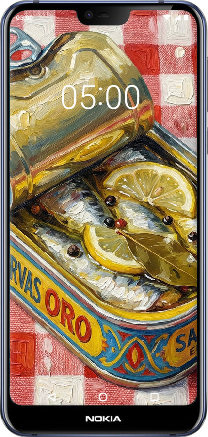 Силиконовый чехол Vintage Sardine Tin Phone для Nokia 7.1 - 6772u-1593 изображение 