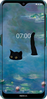 3D пластиковый матовый чехол С изображением кота и водяной лилии Monet для Nokia 6.2 - 6519m-2018 изображение 