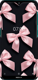 3D пластиковый матовый чехол Coquette Ribbons Dark Coquette для Nokia 6.2 - 6767m-2018 изображение 