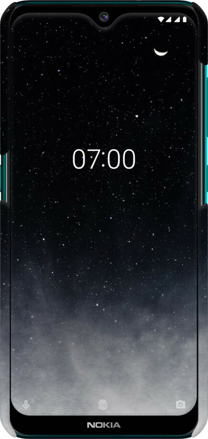 3D пластиковий матовий чехол Голубые облака, Голубая луна для Nokia 7.2 - 6396m-1792 изображение 