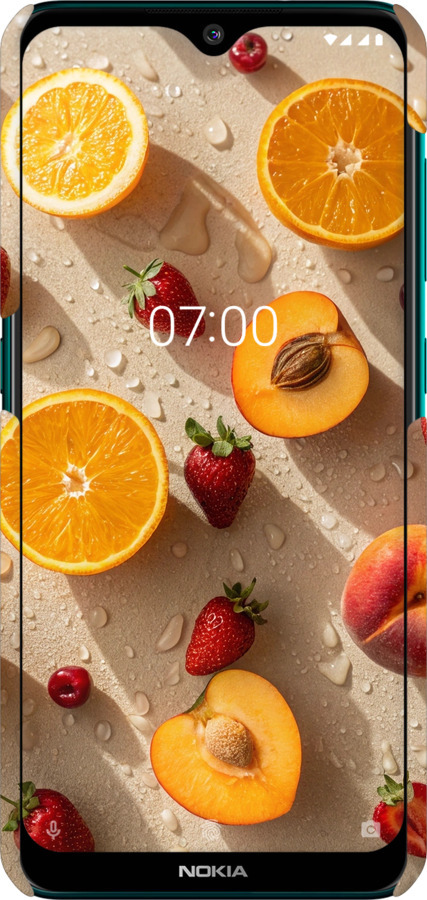 3D пластиковий матовий чехол Фрукти 3 для Nokia 6.2 - 6703m-2018 изображение 