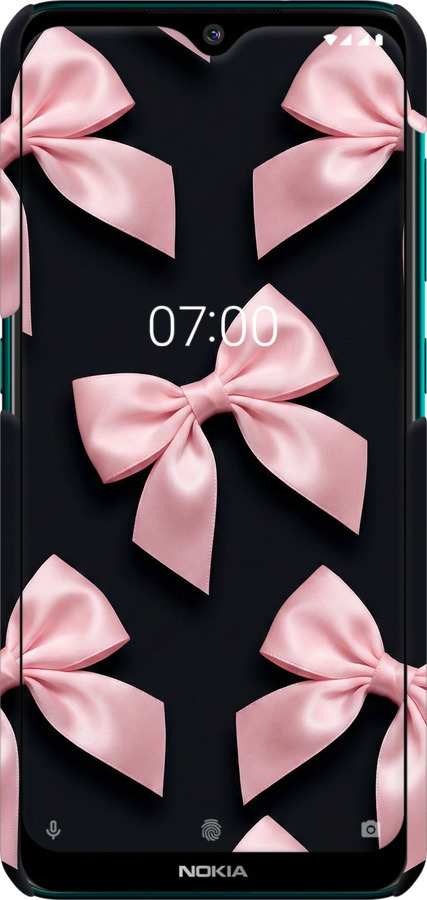 3D пластиковый матовый чехол Coquette Ribbons Dark Coquette для Nokia 6.2 - 6767m-2018 изображение 