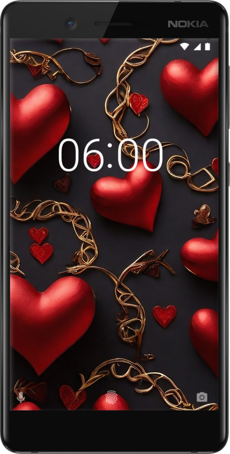 Силіконовий чехол Сердечки для Nokia 7 - 5831u-1367 изображение 