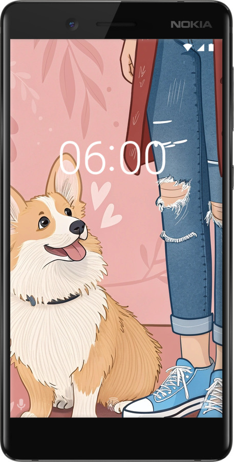 Силиконовый чехол Корги 3 для Nokia 7 - 6707u-1367 изображение 