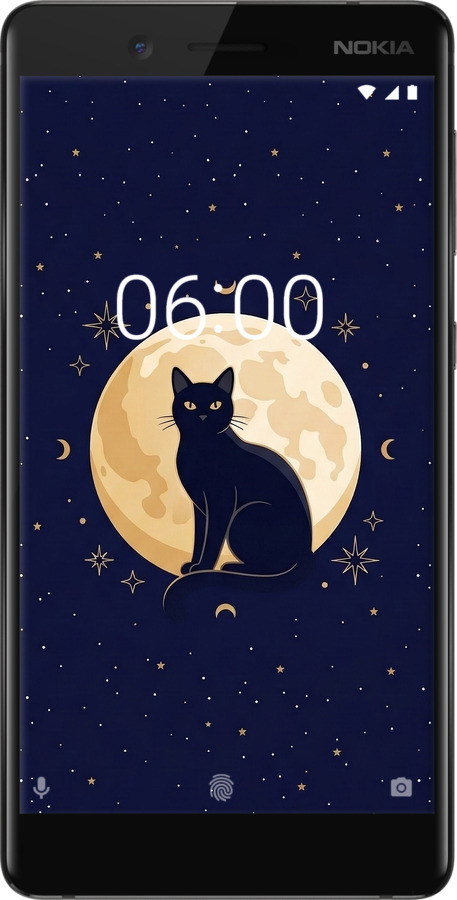 Силиконовый чехол Cute Cat Celestial/Witchy для Nokia 7 - 6787u-1367 изображение 