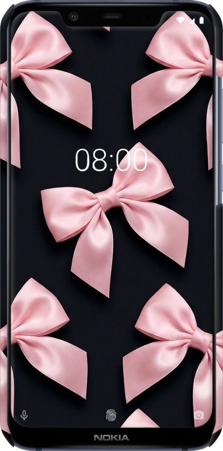 3D пластиковый матовый чехол Coquette Ribbons Dark Coquette для Nokia 8.1 - 6767m-1620 изображение 