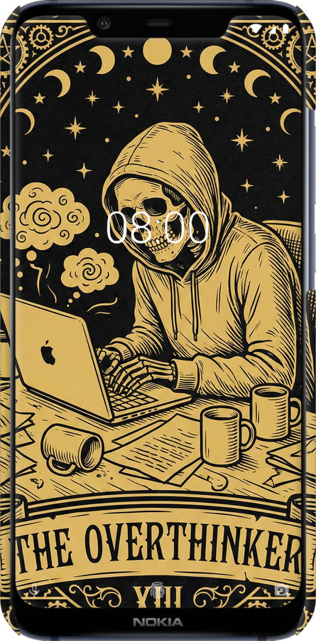 3D пластиковий матовий чехол The Overthinker для Nokia 8.1 - 6774m-1620 изображение 