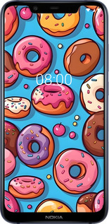 Силиконовый чехол Пончики для Nokia 8.1 - 6318u-1620 изображение 
