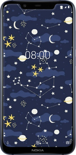 Силіконовий чехол Астрономічний візерунок для Nokia 8.1 - 6446u-1620 изображение 
