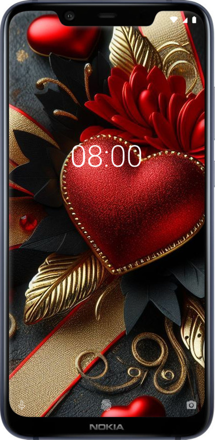 Силіконовий чехол Сердечки v2 для Nokia 8.1 - 5832u-1620 изображение 