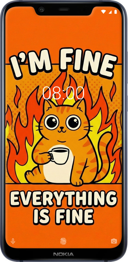 Силіконовий чехол Funny Cat для Nokia 8.1 - 6786u-1620 изображение 