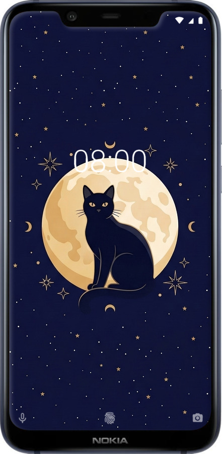 Силіконовий чехол Cute Cat Celestial/Witchy для Nokia 8.1 - 6787u-1620 изображение 