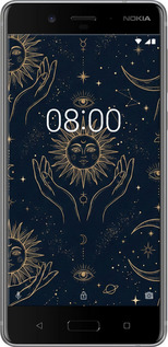 Силиконовый чехол Celestial Harmony: Sun & Moon Gold Mystic Pattern для Nokia 8 - 6778u-1115 изображение 