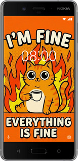 Силиконовый чехол Funny Cat для Nokia 8 - 6786u-1115 изображение 