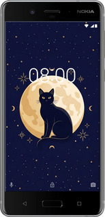 Силиконовый чехол Cute Cat Celestial/Witchy для Nokia 8 - 6787u-1115 изображение 