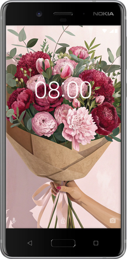 Силіконовий чехол Півонії 1 для Nokia 8 - 6705u-1115 изображение 