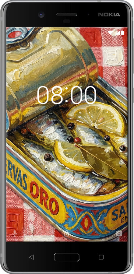 Силіконовий чехол Vintage Sardine Tin Phone для Nokia 8 - 6772u-1115 изображение 