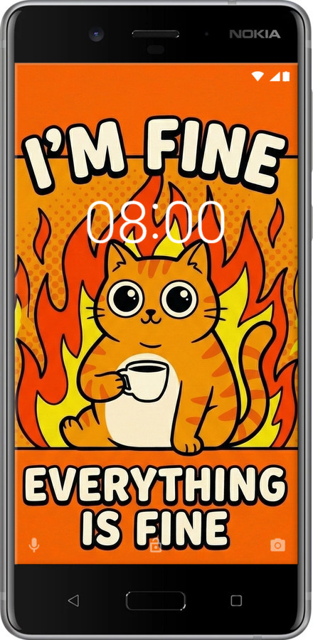 Силиконовый чехол Funny Cat для Nokia 8 - 6786u-1115 изображение 