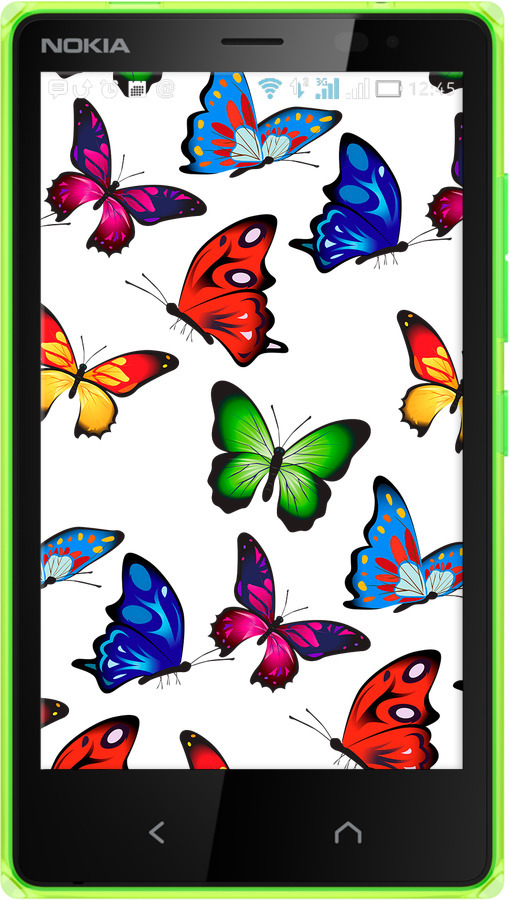 Силіконовий чехол Барвисті метелики для Nokia X2 Dual SIM - 4761u-469 изображение 