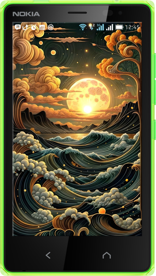 Силіконовий чехол Арт волны для Nokia X2 Dual SIM - 6332u-469 изображение 