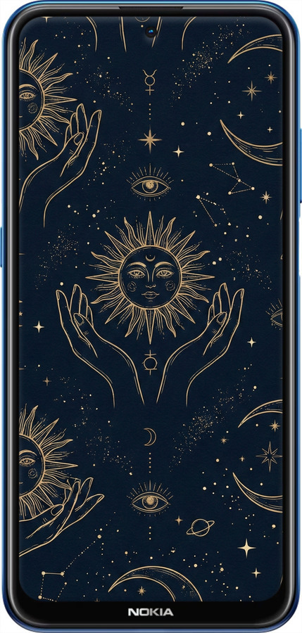 Силіконовий чехол Celestial Harmony: Sun & Moon Gold Mystic Pattern для Nokia X20 - 6778u-2532 изображение 