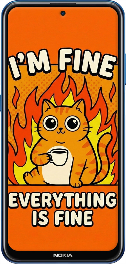 Силиконовый чехол Funny Cat для Nokia X20 - 6786u-2532 изображение 