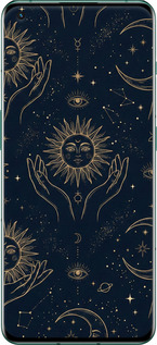 TPU чехол Celestial Harmony: Sun & Moon Gold Mystic Pattern для OnePlus 10 Pro - 6778b-2588 изображение 